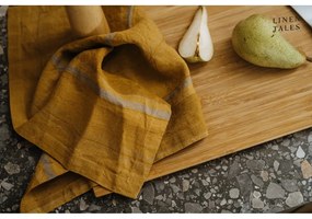 Lniana ścierka 65x65 cm Amber Bronze Stripes – Linen Tales