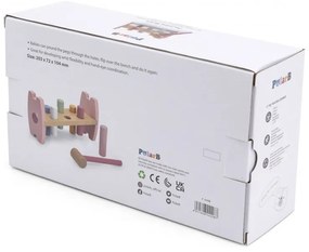 Viga polarb drewniana przebijanka wbijanka z młoteczkiem lisek montessori