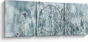 Obraz - Magia zimy (z zegarem) (90x30 cm)