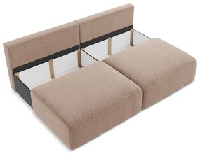 Jasnobrązowa rozkładana/ze schowkiem sofa 216 cm Kalena – Makamii