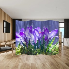Parawan - Kwiaty w deszczu (210x170 cm)