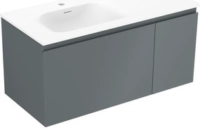 Mexen Orio szafka łazienkowa 90 cm z umywalką Vela lewą, 1S, 1D, grafit mat/biała mat - 91A13-09047-3-BBFF66-W23L01
