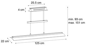 Nowoczesna lampa wisząca czarna z wbudowanym LED-em 3-stopniowo przyciemnianym - Boone Nowoczesny Oswietlenie wewnetrzne