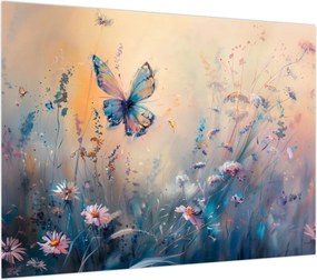 Obraz - Łąka z motylem II (70x50 cm)