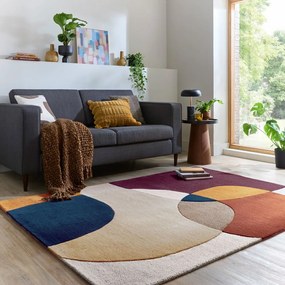 Fioletowy wełniany dywan tkany ręcznie 120x170 cm Glow Purple Multi – Flair Rugs