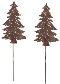 Metalowa dekoracja Drzewko ogrodowe, miedziane, 2sztuki, 15 x 1 x 50 cm