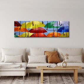 Obraz kolorowych parasoli (170x50 cm)