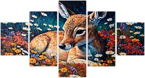 Obraz - Malowany jeleń (125x70 cm)