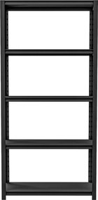 Metalowy regał warsztatowy Sam All Black 90x45x183 cm czarny