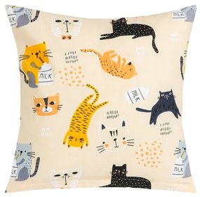 Bellatex Poduszka Adela Cat żółta, 40 x 40 cm