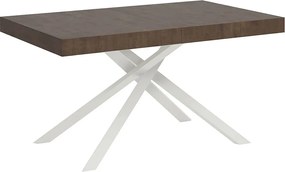 Stół rozkładany 140/224x80 cm Karida orzech nogi białe