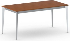 Stół konferencyjny do biura PRIMO ACTION, 160x80 cm, szaro-srebrna podstawa, czereśnia