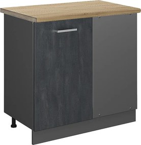 Szafka narożna czarny beton 86x60x81.6 r-line