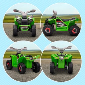 HOMCOM Elektryczny quad dla dzieci, 2,5 km/h, bieg przód &amp; tył, dla 18-36 miesięcy, Zielony