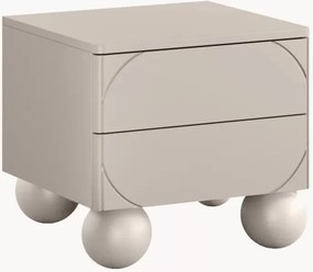 Szafka nocna z dwoma szufladami Sonatia II na nogach kulach 45 cm - kaszmir