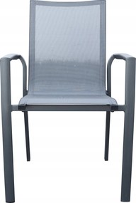 Krzesło ogrodowe aluminiowe beżowe 56x65x88 cm komfortowe wytrzymałe