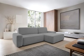 Narożnik BOULI Lewostronny z Elektryczną Regulacją wolnostojący tkanina Raven 10 Szary DOMO HOME