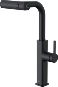 Esseswitch bateria zlewozmywakowa z wyciąganą wylewką matowa czerń - Essebagno