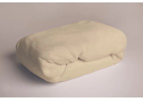 Kremowe prześcieradło z mikfroflaneli z gumką 90x200 cm Basic – Jerry Fabrics