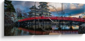 Obraz - Japonia (z zegarem) (90x30 cm)
