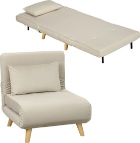 HOMCOM Fotel 2 w 1, fotel relaksacyjny, łóżko dla gości, 72 cm x 78 cm x 79 cm, Szary | Aosom PL