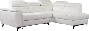 Masseno Narożnik VOLA z funkcją spania i pojemnikiem na pościel Narozniki L, Rozkładana sofa - Biały, BUBBLE 1