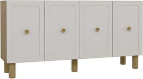 Komoda – 150 cm x 75 cm x 35 cm – Dąb szafirowy i biel – Płyta wiórowa