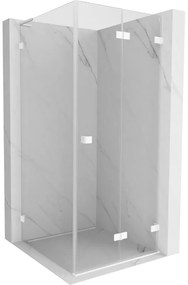 Mexen Lunar-F L kabina prysznicowa składana prawa 80 x 80 cm, transparent, biała - 836L-080-080-20-00-P