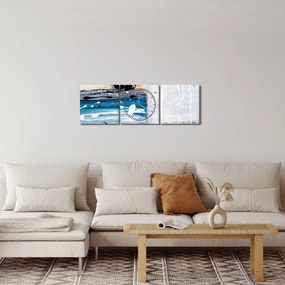 Obraz - Abstrakcyjne pociągnięcia (z zegarem) (90x30 cm)