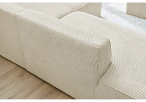 Beżowy sztruksowy narożnik modułowy (prawostronny/w kształcie litery L) Megeve – Bobochic Paris