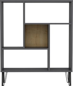 Półka stojąca ARVEN- antracyt/dąb, 90x107,8x25