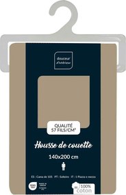 Jasnobrązowa bawełniana pościel jednoosobowa 140x200 cm Lina – douceur d'intérieur