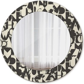 Lustro dekoracyjne okrągłe Abstrakcyjna typografia