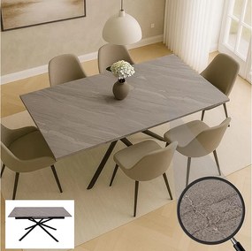 Stół do jadalni MCW-O57,  wygląd marmuru szary