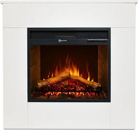 Kominek elektryczny, stojący, drewno białe, wyprodukowany we Włoszech, MICHELANGELO, 96x36x90h