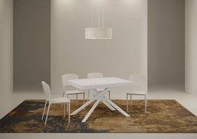 Stół rozkładany 130/234x90 cm Karida Premium frassino biała nogi białe