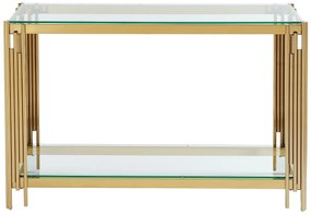 Konsola z hartowanego szkła i stali nierdzewnej - Pozłacana - NOMELANO marki Pascal Morabito