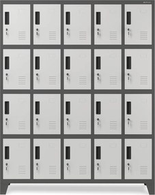 Szafa BHP 20-skrytkowa 136x45x172 cm Robert antracyt/biały