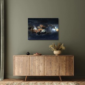 Obraz na szkle - Wszechświat z mgławicą (70x50 cm)