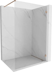 Mexen Lunar ścianka prysznicowa Walk-in prawa 80 x 200 cm, transparent 8 mm, miedź szczotkowana - 830-080-000-65-00-P