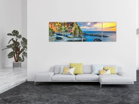 Obraz - Wioska śródziemnomorska (170x50 cm)