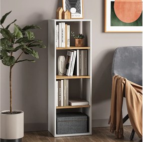 Półka na książki biały/złoty dąb 40x30x120 tomy