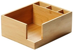 Bambusowy pojemnik na serwetki z pudełkiem na sztućce, serwetnik drewniany, stojak na serwetki, organizer kuchenny, akcesoria kuchenne