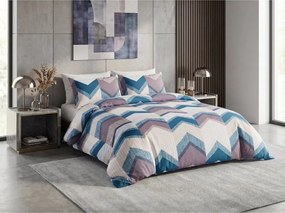 PrzytulneMieszkanie.pl PrzytulneMieszkanie.pl Pościel z mikrofibry CHEVRONIX niebiesko-fioletowe Rozmiar pościeli: 2 szt 70 x 80 cm | 160 x 200 cm