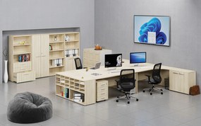 Szafa biurowa pół-drzwi PRIMO WOOD, 800 x 500 x 1781 mm, dąb naturalny