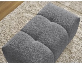 Szary podnóżek z materiału bouclé Roxelane – Bobochic Paris