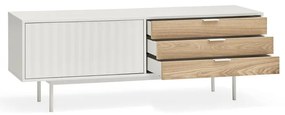 Biało-naturalna szafka pod TV w dekorze dębu 140x52 cm Sierra – Teulat