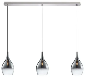 Moderne hanglamp chroom met smoke glas 3-lichts - Pilua Nowoczesny Oswietlenie wewnetrzne