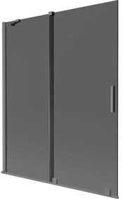Mexen Velar parawan nawannowy 2-skrzydłowy rozsuwany 140 x 150 cm, grafit, gun metal - 896-140-000-41-95
