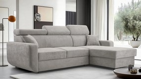 Masseno Narożnik CASTELLO z funkcją spania i pojemnikiem na pościel Narozniki L, Rozkładana sofa - Szary, VELO 633
